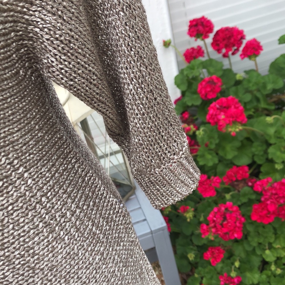 Eileen Fisher “chain mail” metallic knit top - Picture 3 of 6